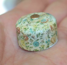 Dollhouse Mini Floral Metal Lid Dome Shaped 1&quot; dia x 1-12&quot; - £9.49 GBP