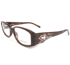 Salvatore Ferragamo Eyeglasses Frames 2658-B 631 Brown Silver Flowers 51-16-135 - £47.70 GBP