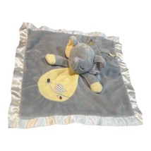 Douglas Baby Grey Yellow Elephant Plush Lovey Security Blanket 15&quot; Satin Edges - £9.43 GBP