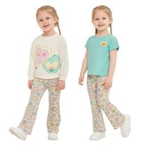 Peek Girls Boys Sweatshirt T-Shirt Flare Pants Blue Multicolor Hearts - $42.99