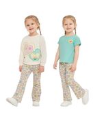 Peek Girls Boys Sweatshirt T-Shirt Flare Pants Blue Multicolor Hearts - $59.94 CAD
