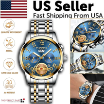 Men&#39;S Watch Relojes De Hombre Stainless Steel Quartz Classic Waterproof ... - $12.62