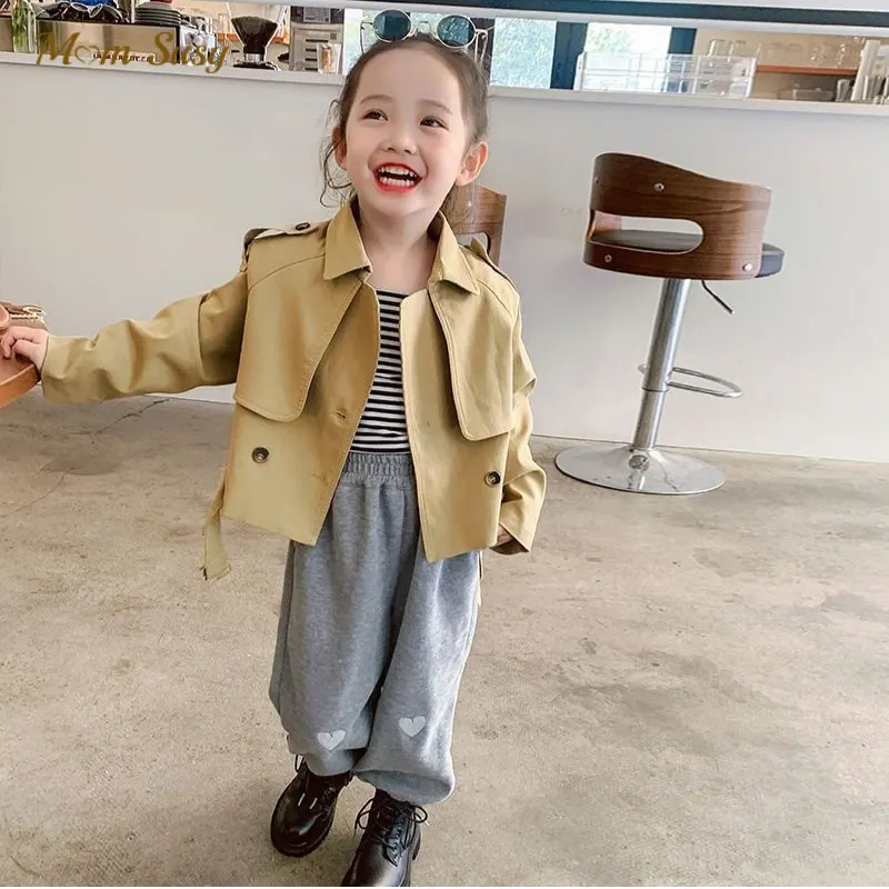 Fashion Baby Girl Boy Trench Jacket Short Infant  Windbreak Coat Khaki S... - £113.70 GBP