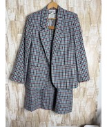 Leslie Fay Personal Skirt Suit Size 8 Plaid Check WOOL-BLEND Vintage Blazer - $743.81 MXN