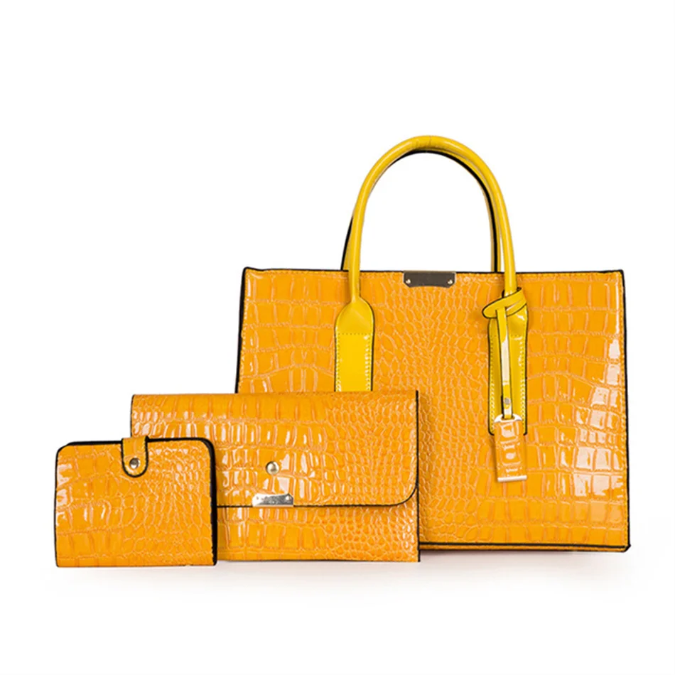 Patent Leather Women Messenger Bags Crocodile  Crossbody Shoulder Hand Bags for  - £37.74 GBP