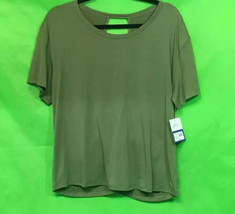 Joylab Women’s Short Sleeve Top With Twist Back Olive Green XL - £11.18 GBP