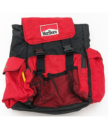 Vintage Marlboro Unlimited Red Canvas Hiking Outdoor Backpack Bag 90s Dr... - £31.28 GBP
