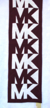 NWT MICHAEL KORS Signature Logo MK Wine Red Monogram Knit Acrylic Scarf ... - £18.93 GBP