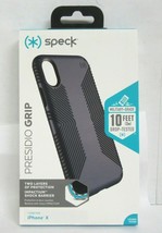 Speck Presidio Grip Case Protection Cover for iPhone X &amp; XS Dark Charcoal Gray - £10.09 GBP