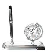 Highly Polished Chrome Plated Executive Globe Pen Desk Set by Matashi - $850.13 MXN