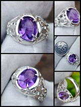 Natural Untreated Amethyst Jeli 4 Carat Silver Filigree Ring - $83.16