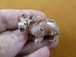 Y-WAT-20) red white River WATER BUFFALO YAK carving SOAPSTONE PERU FIGUR... - $8.99