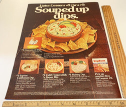 Vintage Print Ad Lipton Mix Souped up Dips Recipes Guacamole 1970s Ephemera - $14.69