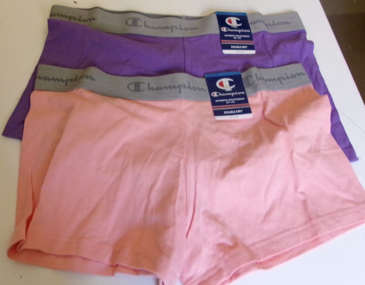 2 Champion Women&#39;s boyshorts Size XL Coral and Purple Cotton Blend - $14.80