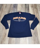 NFL Team Apparel Chicago Bears Long Sleeve Navy Large Logo Sleeve Spellout - £18.81 GBP