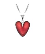 Red Heart Enamel Pendant Necklace - £18.79 GBP