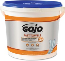 Gojo Fast Wipes Hand Cleaning Towels 9&quot; X 10&quot; Bottle 225 Pre-Moistened Towels - £60.57 GBP