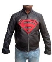 Bestzo  Mens Fashion Batman vs Super Man Leather Jacket  Synthetic Leather Black - £107.89 GBP