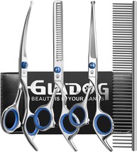 GLADOG Professional 5 in 1 Dog Grooming Scissors Set with - $27.51