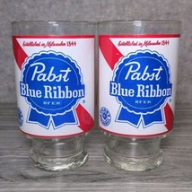 2 ~ Vintage Pabst Blue Ribbon Beer Company Extra Large Glass 30 oz Lot - £17.37 GBP