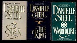LOT of THREE paperback books by DANIELLE STEEL * the Ring, Star, Wanderlust - $3.50
