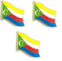 Pack of 3 Comoros Single Flag Lapel Pins  - $9.95