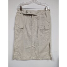 UnionBay Khaki Tan Modest Skirt Size 12 Side Slit Straight Juniors - $11.98