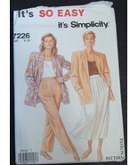 Vintage Simplicity Pattern 7226 Skirt Pants Jacket Sizes 8-20 Uncut  1990s - $165.85 MXN