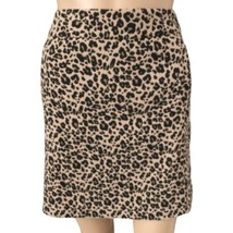 Loft Ponte Knit Skirt 0P Mini Animal Print A Line Pocket Cheetah Stretch... - $19.79