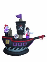 7 Foot Halloween Inflatable Pirate Ship Skeletons Crew Blowup Yard Decoration - £98.84 GBP