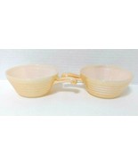 Peach Fire King Lusterware Ovenware Bowls With Handles Set Of 2 USA - $12.50