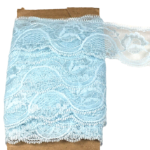 Lace Trim 4 Yards 2” Light Blue Floral Scalloped - 16B - $5.00