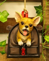 Ebros Teacup Chihuahua In Dog Purse Bird Feeder With Hanging Ropes Figurine - £25.80 GBP