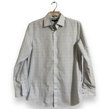 Banana Republic Shirt Mens Large White Plaid Camden Fit Long Sleeve Cott... - £9.84 GBP