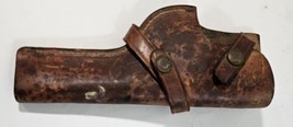 Brauer Bros 9-1/2&quot; Brown Leather Holster H-32-R -- Well used. Strong. - $20.57