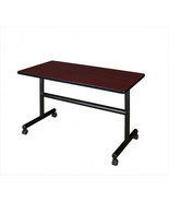 Regency 48 In. Kobe Flip Top Mobile Rectangular Training Table - Mahogany - $504.34