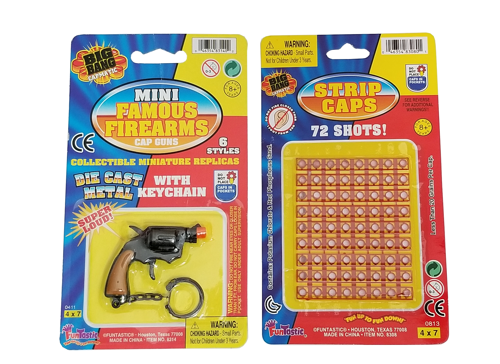 Big bang cap gun key chain set snub nose