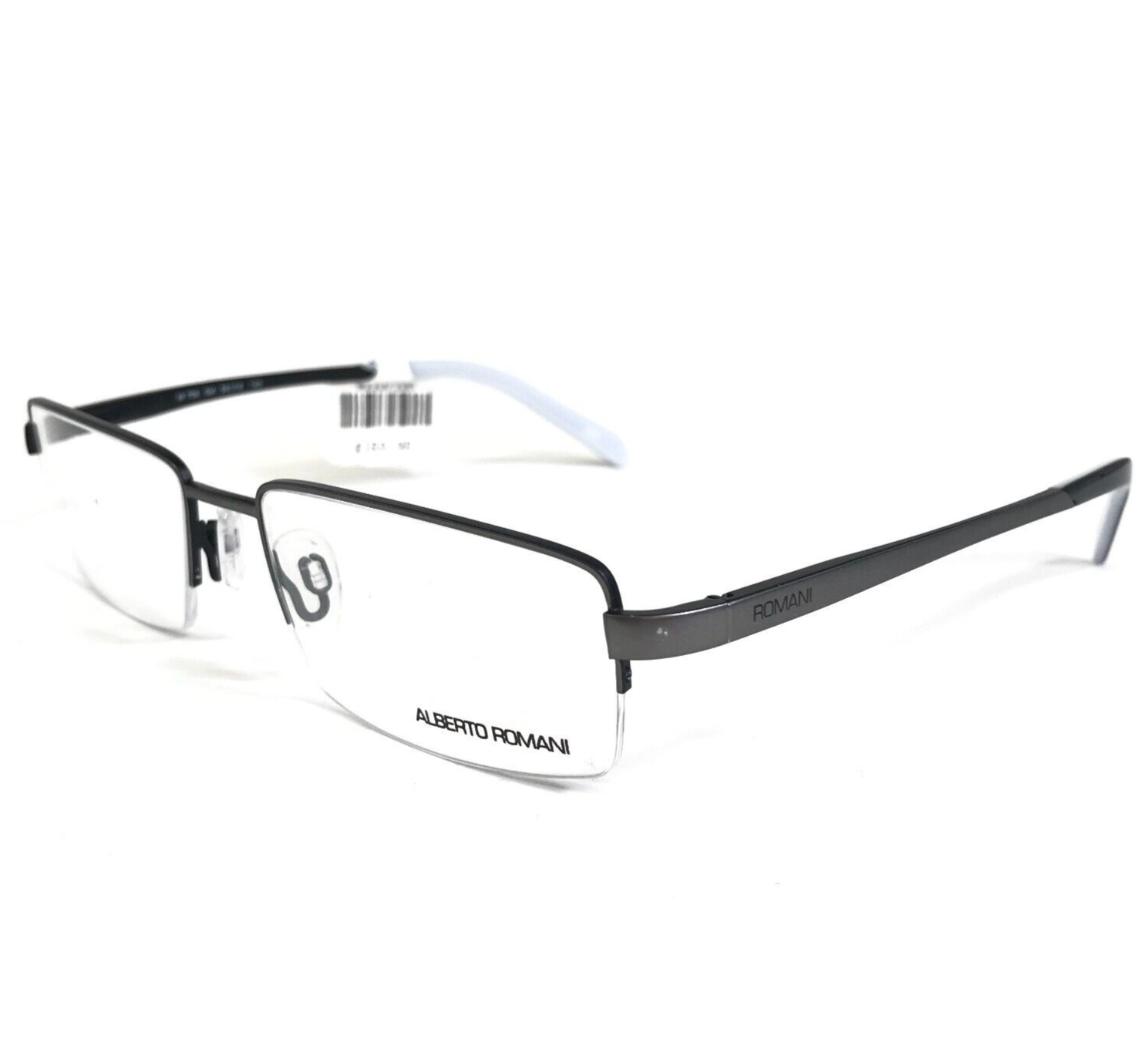 Primary image for Alberto Romani Eyeglasses Frames AR 706 GM Gunmetal Gray Rectangular 56-18-140
