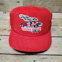 VTG Bill Elliott Coors Motorcraft Red Corduroy Snapback Hat Cap NASCAR Melling - £39.43 GBP