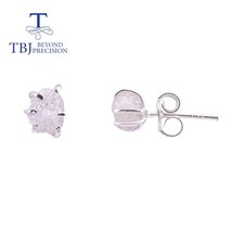 Natural 1.55CT diamond Rough earring real africa diamond fine jewelry 925 sterli - £104.88 GBP