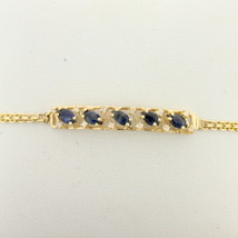 Sapphire and Diamond Bar Bracelet in 14K Yellow Gold - £614.34 GBP