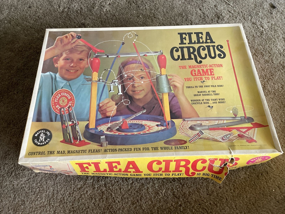 Vintage 1965 Mattel Flea Circus Board Game - Antique Toys - $88.11