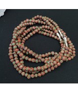 Kleine grün rote Chevrons venezianische Perlen afrikanische Halskette 7mm - $430.16 MXN