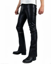 Stylish Men&#39;s Genuine Lambskin Leather Pant Bell Bottom Trouser Formal Party - £79.25 GBP+