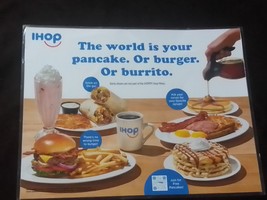 IHOP Restaurant iHoppy Hour Flashcard Original MENU Double Sided Laminat... - $174.84 MXN