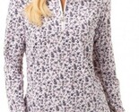 NWT San Soleil Pink Navy Blue Mai Tai Long Sleeve Mock Tennis Shirt size M - $59.99