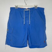 Polo Ralph Lauren Swim Trunks XL Blue Mesh Lined Utility Pocket Logo - $38.33 CAD