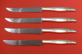 Sea Rose by Gorham Sterling Silver Steak Knife Set 4pc Large Texas Sized... - £228.41 GBP