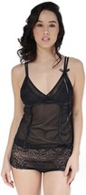Inspire Psyche Terry Womens Sleepwear Plus Size Lace Cups Camisole,Black... - £37.58 GBP