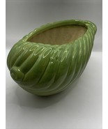 Large Shell  Pottery Planter Green 11”x6.5” - $18.69